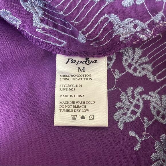 White & Purple Color Block Empire Waist Dress - Picture 7 of 9